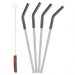 4 Stainless Steel Straws with Plant-Based Brush (Plastic-Free & Vegan)