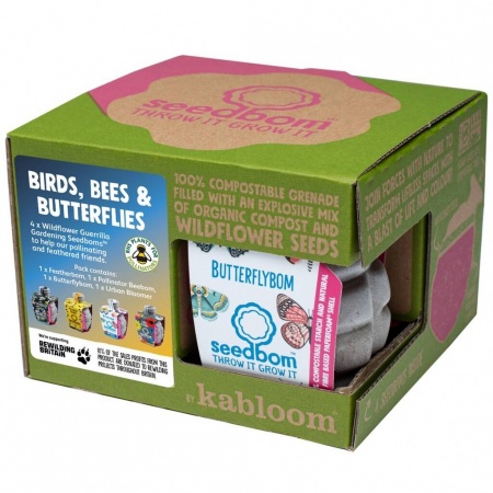 Kabloom Birds, Bees & Butterflies Seedbom Gift Set - 4 Pack