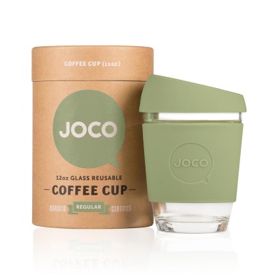 JOCO Cup Reusable Glass Coffee Cup 12oz - Army Green