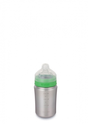 Kid Kanteen 266ml Baby Bottle Brushed Stainless - Medium Flow