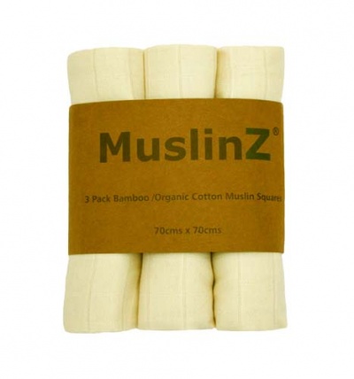 MuslinZ Bamboo - Organic Cotton Unbleached Muslin Squares