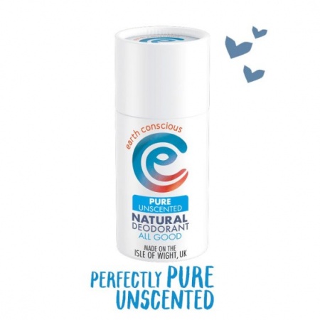 Natural Organic Deodorant Stick - Pure Unscented (Plastic-Free & Vegan)