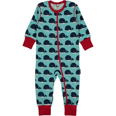 Maxomorra Whale Zip Romper