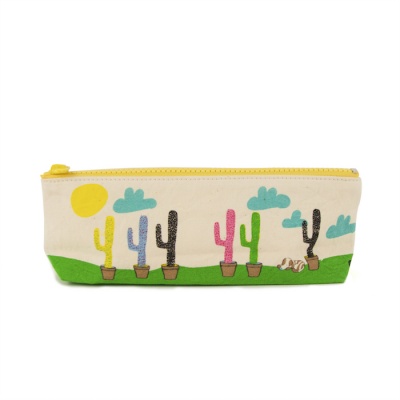 Organic Cotton Pencil Case - Cactus