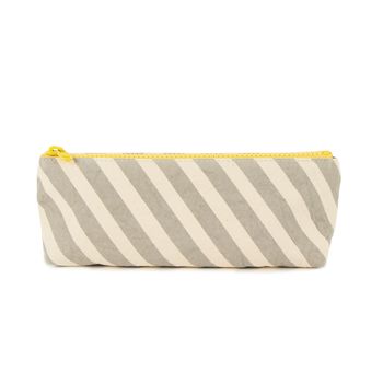 Organic Cotton Pencil Case - Grey Stripe