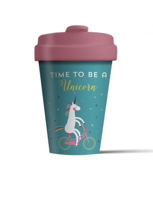 Bamboo Coffee Cup with Bamboo Lid - Time for Unicorns