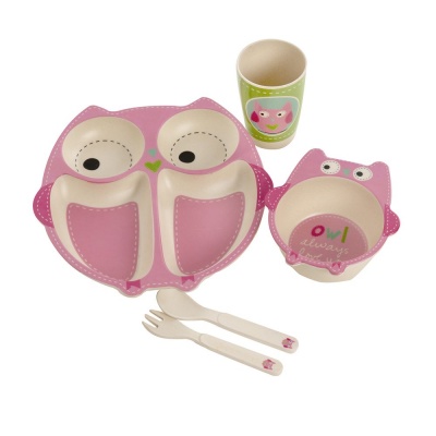 Kids Bamboo Dinner Set - Owl