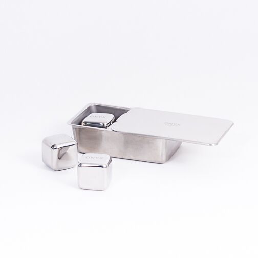 Onyx Stainless Steel Reusable Ice Cubes 6 Pack boobalou.co.uk