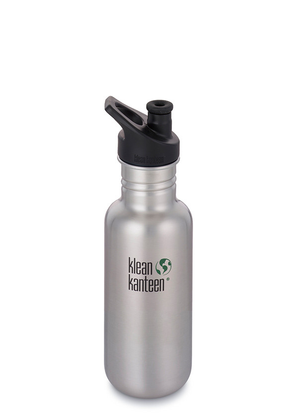 Klean Kanteen Stainless Steel Bottle - 532ml/18oz (Sport Cap)