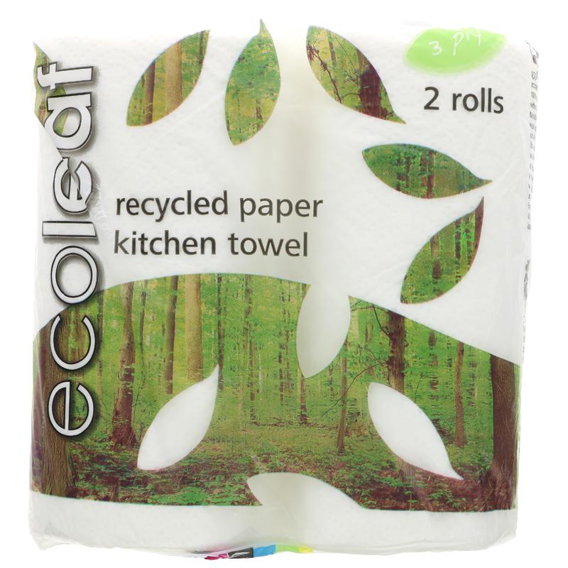 Ecoleaf Recycled Kitchen Towel - 2 Rolls