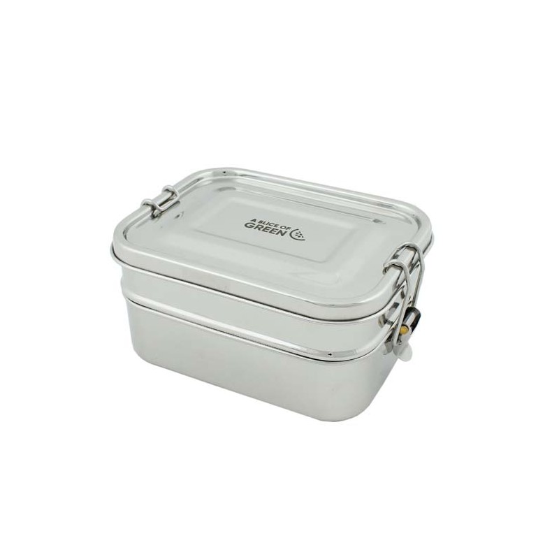 Leak Resistant Two Tier Lunch Box with Silicone Seal