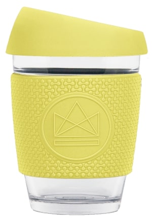 Reusable Glass Coffee Cup - Neon Kactus