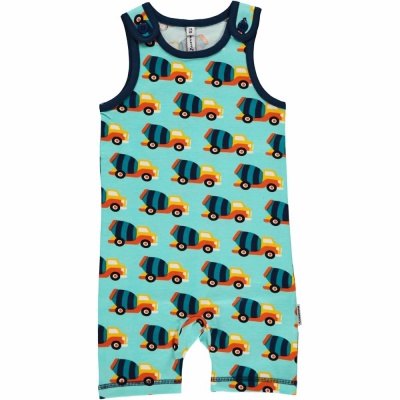 Maxomorra Cement Truck Short Dungarees