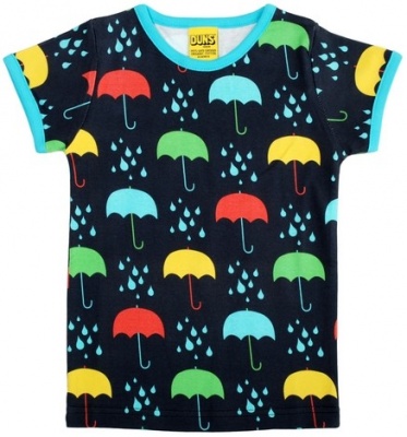 DUNS Dark Blue Umbrella Short Sleeve Top